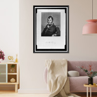 Historic Framed Print, PERRY, OLIVER HAZARD. COMMODORE, U.S.N. ENGRAVED PORTRAIT,  17-7/8" x 21-7/8"
