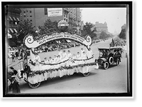 Historic Framed Print, PREPAREDNESS PARADE. BUREAU OF FORIEGN AND DOMESTIC COMMERCE FLOAT,  17-7/8" x 21-7/8"