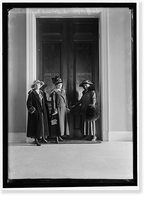 Historic Framed Print, WOMAN SUFFRAGE. GROUP OF SUFFRAGISTS AT HOUSE OFFICE BUILDING,  17-7/8" x 21-7/8"