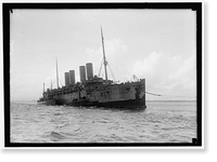 Historic Framed Print, KRON PRINZ WILHELM. GERMAN SHIP, INTERNED IN U.S. IN TOW,  17-7/8" x 21-7/8"