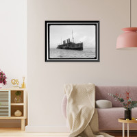 Historic Framed Print, KRON PRINZ WILHELM. GERMAN SHIP, INTERNED IN U.S. IN TOW,  17-7/8" x 21-7/8"