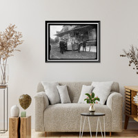 Historic Framed Print, NATIONAL AERO COAST PATROL COMMN.: CURTISS HYDROAEROPLANE OR FLYING BOAT EXHIBITED NEAR HOUSE OFFICE BUILDING. BOWMAN; FRANKENFIELD; PEARY; SMITH; FRED KELLY,  17-7/8" x 21-7/8"