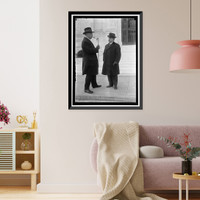 Historic Framed Print, DEFREES, JOSEPH HOLTON, OF CHICAGO, VICE PRESIDENT OF CHAMBER OF COMMERCE OF U.S. LEFT, WITH F.A. SEILBERLING,  17-7/8" x 21-7/8"