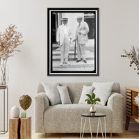 Historic Framed Print, GREGORY, THOMAS WATT, ATTORNEY GENERAL OF THE U.S., 1914 - 1919. LEFT. BURLESON, ALBERT SIDNEY, REP. FROM TEXAS, 1899 - 1913; POSTMASTER GENERAL, 1913-1921, RIGHT.,  17-7/8" x 21-7/8"