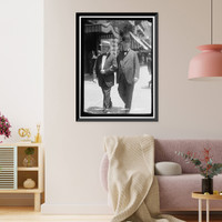 Historic Framed Print, JOHNSON, BEN, RIGHT, WITH EDWARD J. WALSH,  17-7/8" x 21-7/8"