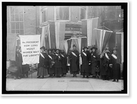 Historic Framed Print, WOMAN SUFFRAGE GROUP LEAVING HEADQUARTERS,  17-7/8" x 21-7/8"