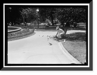 Historic Framed Print, DISTRICT OF COLUMBIA PARKS. FEEDING PIGEONS IN THE PARKS,  17-7/8" x 21-7/8"