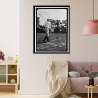 Historic Framed Print, OWEN, ROBERT LATHAM, SENATOR FROM OKLAHOMA, 1907-1925. GOLFING,  17-7/8" x 21-7/8"