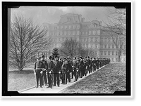 NEW YEAR'S RECEPTION AT WHITE HOUSE. ADMIRAL DEWEY, LEFT FRONT, AND OFFICERS STARTING FOR WHITE HOUSE. ADMIRAL BOB EVANS IS 3RD FROM FRONT, RIGHT - 2, Antique Poster