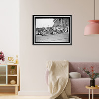 Historic Framed Print, FOURTH OF JULY PARADES. FLOAT: 'BETSY ROSS',  17-7/8" x 21-7/8"