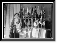 Historic Framed Print, CATT, MRS. CARRIE CHAPMAN. WITH FLAGS OF 22 NATIONS - 4,  17-7/8" x 21-7/8"