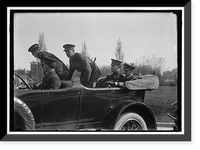 Historic Framed Print, BALFOUR, ARTHUR JAMES. M.P., O.M., HEAD OF BRITISH COMMISSION TO U.S. ARRIVAL AT UNION STATION: BALFOUR, LANSING, BILL NYE, COL. HARTS,  17-7/8" x 21-7/8"