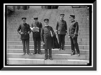 Historic Framed Print, FRENCH COMMISSION TO U.S. NAVAL OFFICERS AT STATE DEPT.; LT. SIMON; PAYMASTER LINDEBOOM; VICE-ADMIRAL CHOCHEFRAT; COMDR. BOMPREZ; LT. COMDR. ALLEN BUCHANAN, U.S.N. - 2,  17-7/8" x 21-7/8"