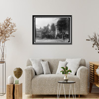 Historic Framed Print, ALLIED COMMISSION TO U.S. AT MOUNT VERNON: GROUPS AT TOMB OF WASHINGTON,  17-7/8" x 21-7/8"