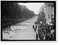 Historic Framed Print, RED CROSS, AMERICAN. DEDICATION OF BUILDING. NURSES PARADE AND MOTOR CORPS,  17-7/8" x 21-7/8"