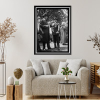 Historic Framed Print, RED CROSS LUNCHEON ON GENERAL SCOTT'S LAWN. CHARLES D. NORTON, LEFT,  17-7/8" x 21-7/8"