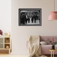 Historic Framed Print, ITALIAN COMMISSION TO U.S. FERDINAND, PRINCE OF UDINE, CENTER; AMBASSADOR MACCHI DI CELLERE, 2ND FROM RIGHT; BORSARELLI AT LEFT CENTER,  17-7/8" x 21-7/8"