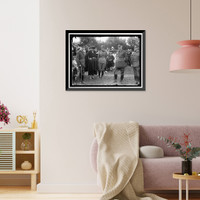 Historic Framed Print, HARDING, MISS ELIZABETH. DAUGHTER OF W.P.G. HARDING. 2ND FROM LEFT,  17-7/8" x 21-7/8"