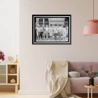 Historic Framed Print, CONFEDERATE REUNION. THE COMMANDER IN CHIEF, GENERAL HARRISON AND STAFF; GENERALS MICKEY AND DINKINS ON EITHER SIDE,  17-7/8" x 21-7/8"