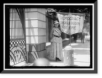 WOMAN SUFFRAGE. MRS. SWING, PICKETING WHITE HOUSE, Antique Poster
