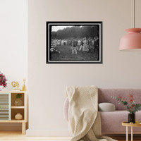 Historic Framed Print, HOME GUARD. ORGANIZATION OF GOVERNMENT CLERKS, D.C. PRESIDENT AND MRS. WILSON, COL. HARTS, ETC. ARRIVING FOR REVIEW,  17-7/8" x 21-7/8"