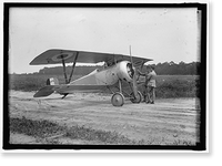Historic Framed Print, LANGLEY FIELD, VA. FRENCH NIEUPORT PLANE, TYPE 17, WITH LT., E. LeMAITRE AND CAPT. J.C. BARTOLF,  17-7/8" x 21-7/8"