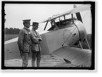 Historic Framed Print, LANGLEY FIELD, VA. FRENCH NIEUPORT PLANE, TYPE 17, WITH CAPT. J.C. BARTOLF AND LT. E. LeMAITRE,  17-7/8" x 21-7/8"