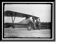 Historic Framed Print, LANGLEY FIELD, VA. FRENCH NIEUPORT PLANE, TYPE 17, WITH CAPT. J.C. BARTOLF AND LT. E. LeMAITRE - 2,  17-7/8" x 21-7/8"