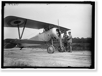 Historic Framed Print, LANGLEY FIELD, VA. FRENCH NIEUPORT PLANE, TYPE 17, WITH CAPT. J.C. BARTOLF AND LT. E. LeMAITRE - 2,  17-7/8" x 21-7/8"
