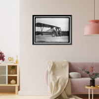 Historic Framed Print, LANGLEY FIELD, VA. FRENCH NIEUPORT PLANE, TYPE 17, WITH CAPT. J.C. BARTOLF AND LT. E. LeMAITRE - 2,  17-7/8" x 21-7/8"