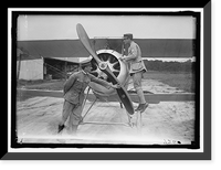 Historic Framed Print, LANGLEY FIELD, VA. FRENCH NIEUPORT PLANE, TYPE 17, WITH CAPT. J.C. BARTOLF AND LT.E. LeMAITRE,  17-7/8" x 21-7/8"
