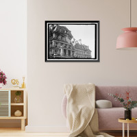 Historic Framed Print, FLAGS. JAPANESE AND UNITED STATES FLAGS ON STATE, WAR, AND NAVY BUILDING; JAPANESE MISSION,  17-7/8" x 21-7/8"