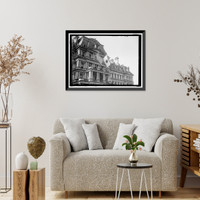 Historic Framed Print, FLAGS. JAPANESE AND UNITED STATES FLAGS ON STATE, WAR, AND NAVY BUILDING; JAPANESE MISSION,  17-7/8" x 21-7/8"
