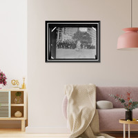 Historic Framed Print, GRAND ARMY OF THE REPUBLIC. UNIT IN DRAFT PARADE OF D.C. 2 CONFEDERATE SOLDIERS IN FOREGROUND,  17-7/8" x 21-7/8"