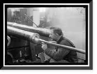NAVY YARD, U.S., WASHINGTON. TURNING, EXAMINING AND BORING A 5 INCH, 50 CAL. GUN - 2, Historic Print