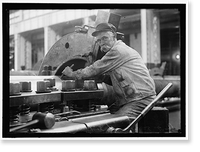 NAVY YARD, U.S., WASHINGTON. TURNING, EXAMINING AND BORING A 5 INCH, 50 CAL. GUN - 3, Vintage Wall Art