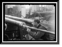 NAVY YARD, U.S., WASHINGTON. TURNING, EXAMINING AND BORING A 5 INCH, 50 CAL. GUN - 4 Classic, Vintage Wall Art
