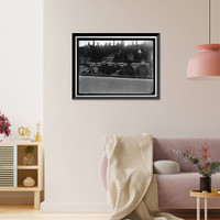 Historic Framed Print, MARINE CORPS, U.S.N. MACHINE GUN UNIT DEMONSTRATION AT BALL PARK. DANIELS AND GEN. BARNETT - 2,  17-7/8" x 21-7/8"