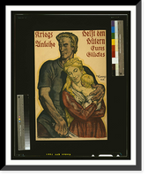 Historic Framed Print, Kriegsanleihe helft den Huumltern eures Gluumlckes. W. Georgi 1918.,  17-7/8" x 21-7/8"