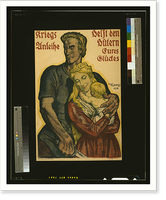 Historic Framed Print, Kriegsanleihe helft den Huumltern eures Gluumlckes. W. Georgi 1918.,  17-7/8" x 21-7/8"