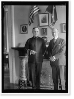 Historic Framed Print, McGOWAN, SAMUEL. REAR ADMIRAL, U.S.N.; PAYMASTER GENERAL, 1914-. LEFT, WITH L. G. STEVENSON,  17-7/8" x 21-7/8"