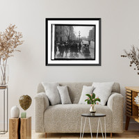 Historic Framed Print, Street scene,  17-7/8" x 21-7/8"