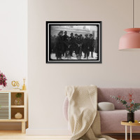 Historic Framed Print, [Group outside White House in snow],  17-7/8" x 21-7/8"