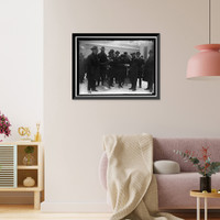 Historic Framed Print, [Group outside White House in snow] - 2,  17-7/8" x 21-7/8"