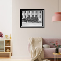Historic Framed Print, BLUE DEVILS (CHASSEURS ALPINE) AT RED CROSS BUILDING - 3,  17-7/8" x 21-7/8"