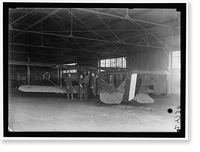 Historic Framed Print, ALLIED AIRCRAFT DEMONSTRATION AT POLO GROUNDS. HANGARS; PLANES, AVRO AND CURTIS BEING CONDITIONED - 4,  17-7/8" x 21-7/8"