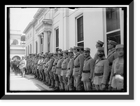 Historic Framed Print, FRENCH MILITARY BAND RECEIVED AT WHITE HOUSE BY PRESIDENT WILSON,  17-7/8" x 21-7/8"