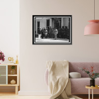 Historic Framed Print, FRENCH MILITARY BAND RECEIVED AT WHITE HOUSE BY PRESIDENT WILSON - 2,  17-7/8" x 21-7/8"