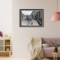 Historic Framed Print, FRENCH MILITARY BAND RECEIVED AT WHITE HOUSE BY PRESIDENT WILSON - 3,  17-7/8" x 21-7/8"