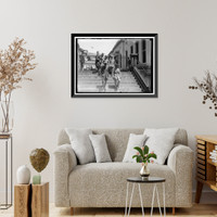 Historic Framed Print, FRENCH MILITARY BAND RECEIVED AT WHITE HOUSE BY PRESIDENT WILSON - 3,  17-7/8" x 21-7/8"